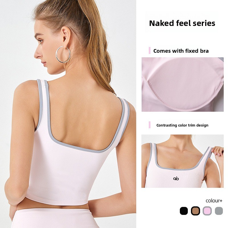Women Summer Ribbed Yoga Tank  - đánh giá và giá Plunge Bra Push Up